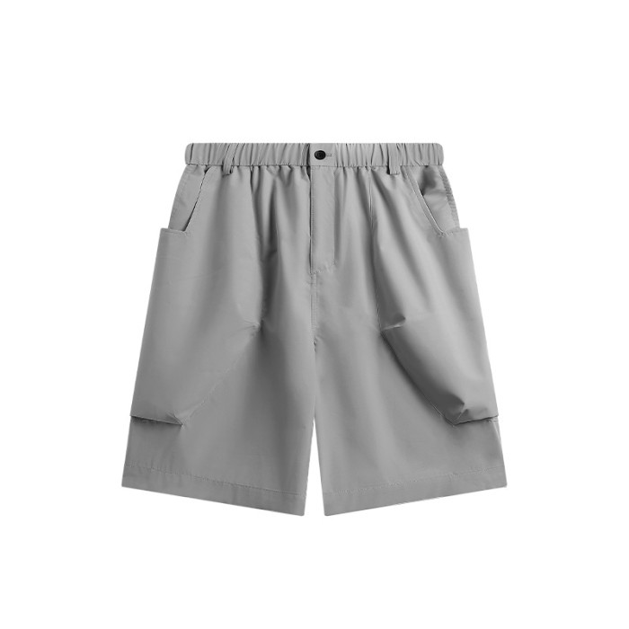 Men Boys Cargo Pocket Shorts Streetwear Bottoms Half Pants Sweatsuit Casual Shorts Unisex Pants