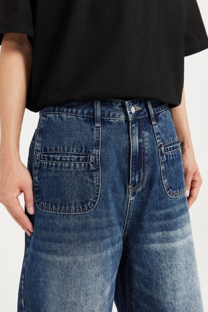 Men Boys Jean Shorts Denim Shorts Streetwear Bottoms Half Pants Sweatsuit Casual Shorts Unisex Pants