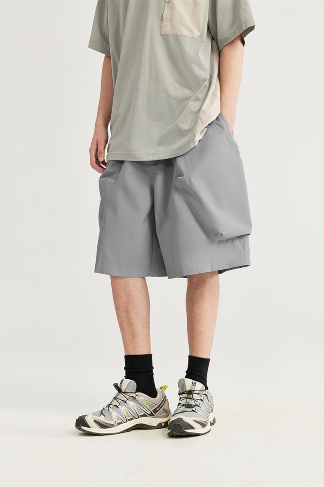 Men Boys Cargo Pocket Shorts Streetwear Bottoms Half Pants Sweatsuit Casual Shorts Unisex Pants