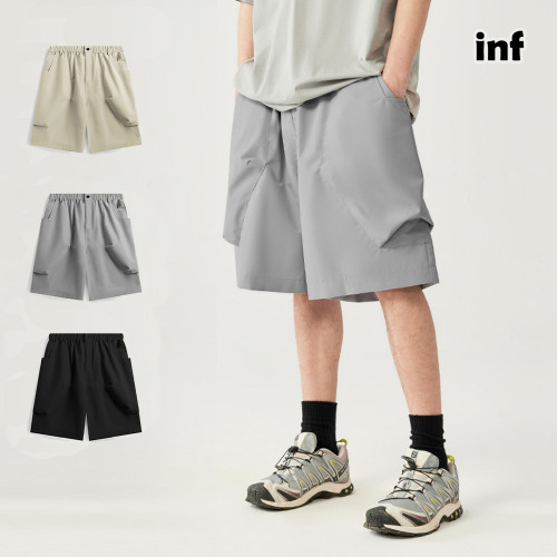 Men Boys Cargo Pocket Shorts Streetwear Bottoms Half Pants Sweatsuit Casual Shorts Unisex Pants