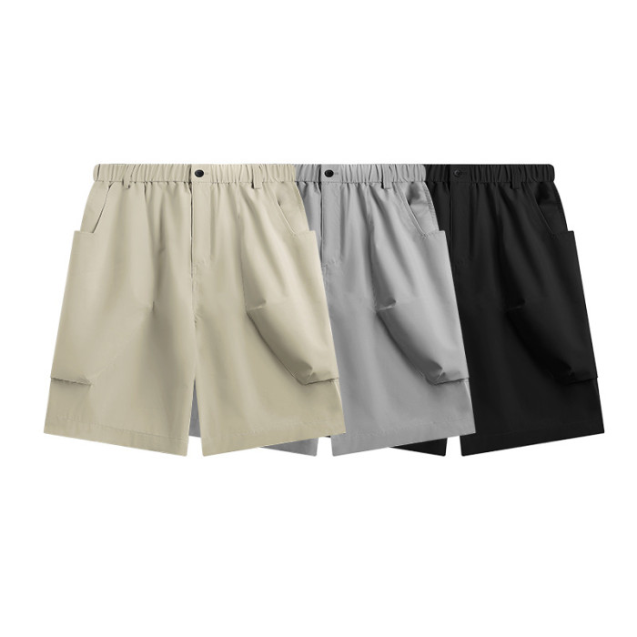 Men Boys Cargo Pocket Shorts Streetwear Bottoms Half Pants Sweatsuit Casual Shorts Unisex Pants