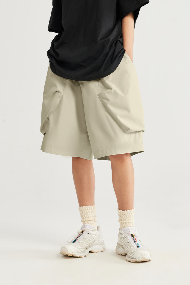 Men Boys Cargo Pocket Shorts Streetwear Bottoms Half Pants Sweatsuit Casual Shorts Unisex Pants