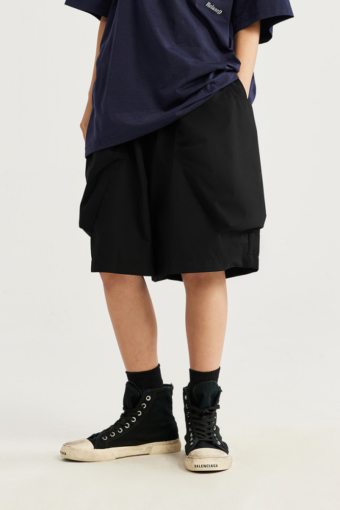 Men Boys Cargo Pocket Shorts Streetwear Bottoms Half Pants Sweatsuit Casual Shorts Unisex Pants