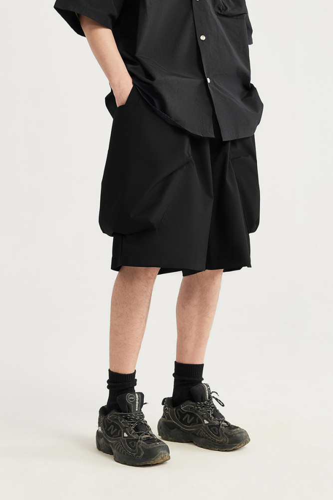 Men Boys Cargo Pocket Shorts Streetwear Bottoms Half Pants Sweatsuit Casual Shorts Unisex Pants