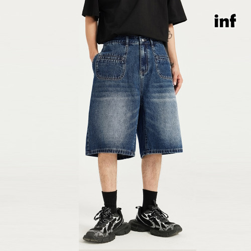 Men Boys Jean Shorts Denim Shorts Streetwear Bottoms Half Pants Sweatsuit Casual Shorts Unisex Pants
