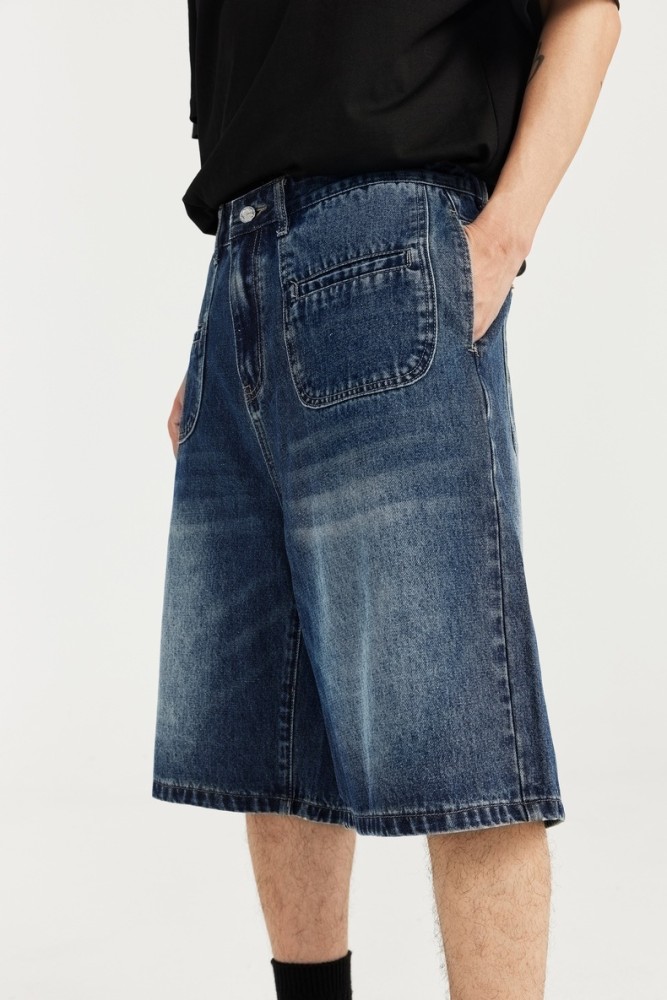 Men Boys Jean Shorts Denim Shorts Streetwear Bottoms Half Pants Sweatsuit Casual Shorts Unisex Pants