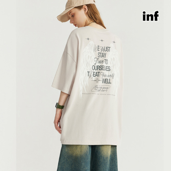 Men Women Wing Luminous Printed T-shirt Short Sleeve Pullover Tops Sweatshirt Unisex Tee Casual T-shirt