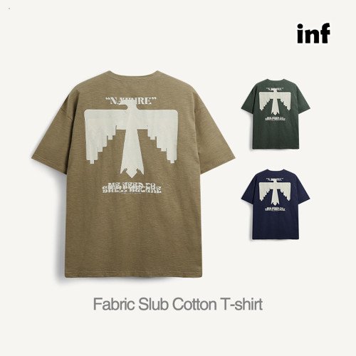 Men Women Fabric Slub Cotton T-shirt Short Sleeve Pullover Tops Sweatshirt Unisex Tee Casual T-shirt