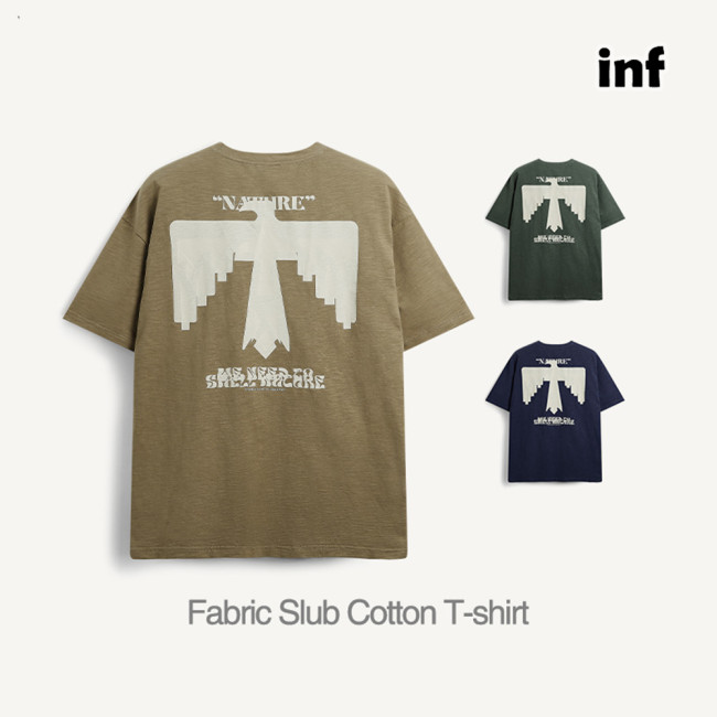Men Women Fabric Slub Cotton T-shirt Short Sleeve Pullover Tops Sweatshirt Unisex Tee Casual T-shirt