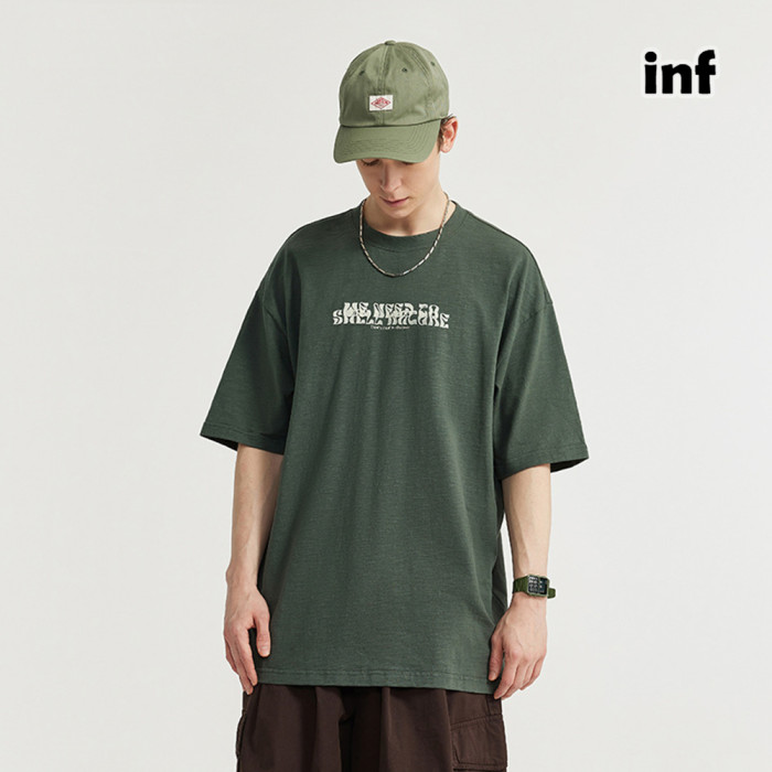 Men Women Fabric Slub Cotton T-shirt Short Sleeve Pullover Tops Sweatshirt Unisex Tee Casual T-shirt