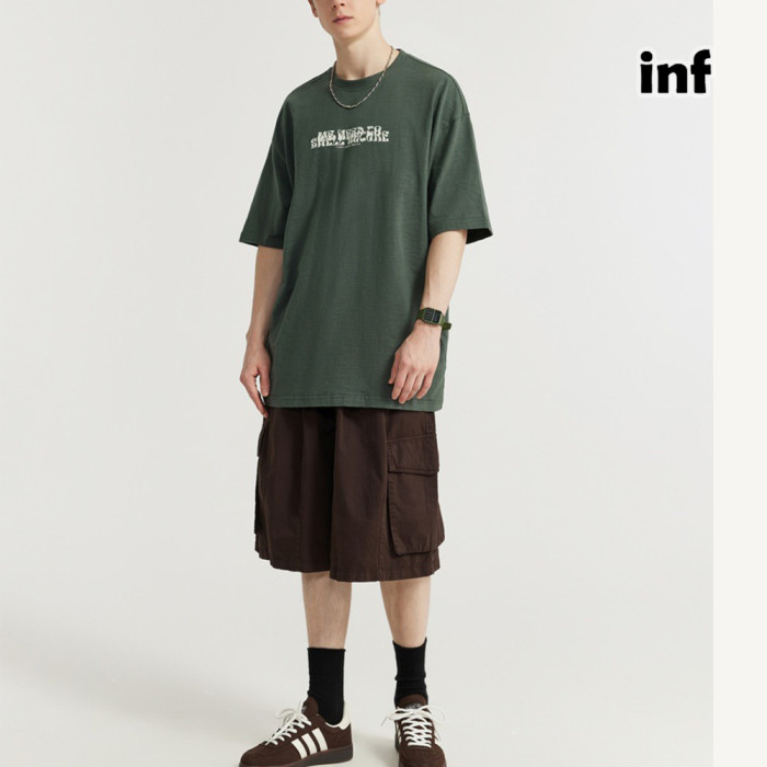 Men Women Fabric Slub Cotton T-shirt Short Sleeve Pullover Tops Sweatshirt Unisex Tee Casual T-shirt