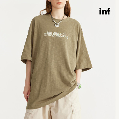 Men Women Fabric Slub Cotton T-shirt Short Sleeve Pullover Tops Sweatshirt Unisex Tee Casual T-shirt
