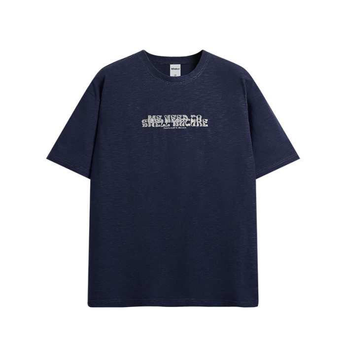 Men Women Fabric Slub Cotton T-shirt Short Sleeve Pullover Tops Sweatshirt Unisex Tee Casual T-shirt
