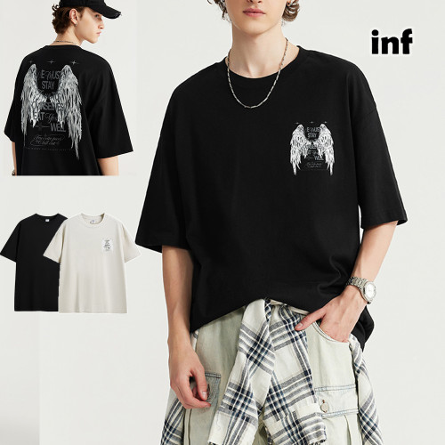 Men Women Wing Luminous Printed T-shirt Short Sleeve Pullover Tops Sweatshirt Unisex Tee Casual T-shirt
