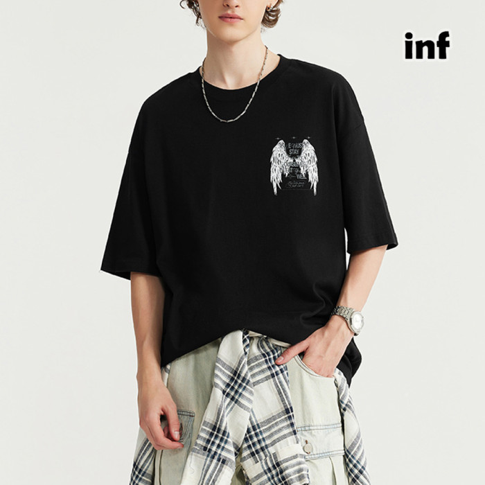 Men Women Wing Luminous Printed T-shirt Short Sleeve Pullover Tops Sweatshirt Unisex Tee Casual T-shirt