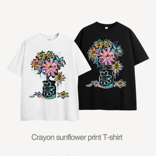 Men Women T-shirt Short Sleeve Pullover Tops Sweatshirt Unisex Tee Casual T-shirt
