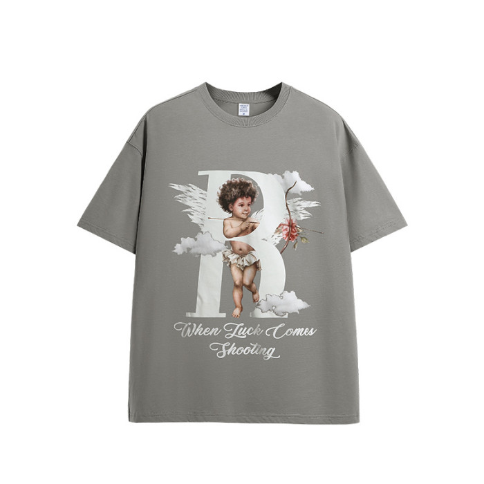Men Women Cupid Luminous Printed T-shirt Short Sleeve Pullover Tops Sweatshirt Unisex Tee Casual T-shirt