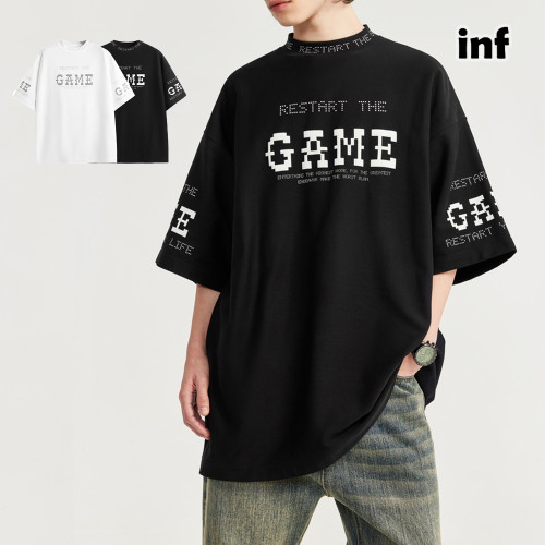 Men Women Foam Print Twill T-shirt Short Sleeve Pullover Tops Sweatshirt Unisex Tee Casual T-shirt
