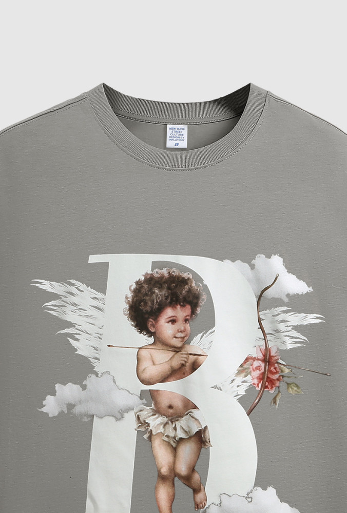 Men Women Cupid Luminous Printed T-shirt Short Sleeve Pullover Tops Sweatshirt Unisex Tee Casual T-shirt