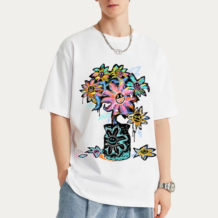 Men Women T-shirt Short Sleeve Pullover Tops Sweatshirt Unisex Tee Casual T-shirt
