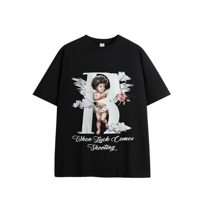 Men Women Cupid Luminous Printed T-shirt Short Sleeve Pullover Tops Sweatshirt Unisex Tee Casual T-shirt