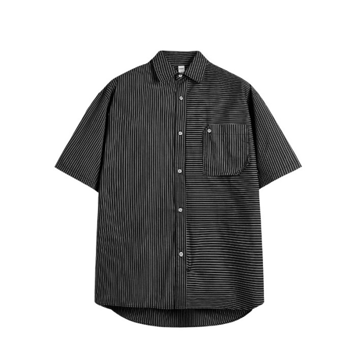 Men Women Stripe Shirt Short Sleeved Shirt Tops Sweatshirt Unisex Tee Casual Shirt