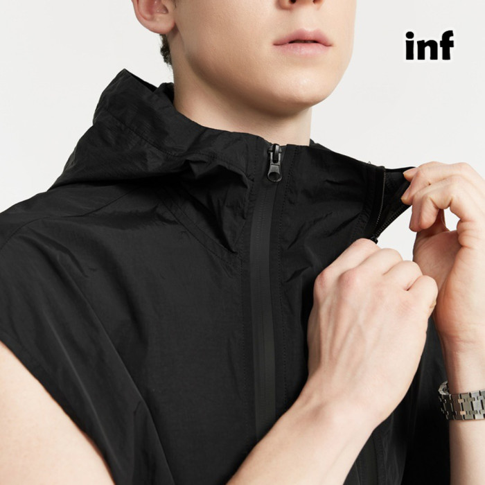 Men Women Outdoor Functional Zippered Vest T-shirt Short Sleeve Pullover Tops Sweatshirt Unisex Tee Casual T-shirt