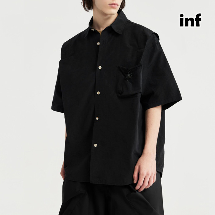 Men Women Fake Two Pieces Shirt Short Sleeved Shirt Tops Sweatshirt Unisex Tee Casual Shirt