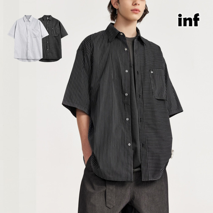 Men Women Stripe Shirt Short Sleeved Shirt Tops Sweatshirt Unisex Tee Casual Shirt