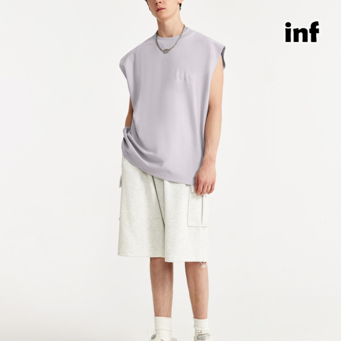 Men Women Flocking Flying Shoulder Vest T-shirt Short Sleeve Pullover Tops Sweatshirt Unisex Tee Casual T-shirt