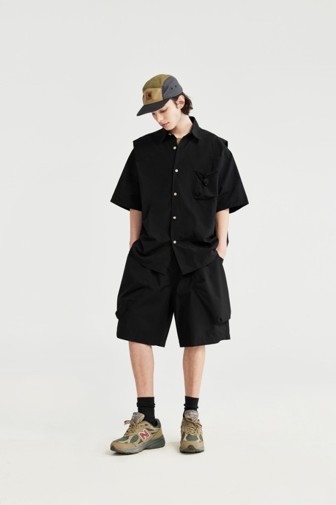 Men Women Fake Two Pieces Shirt Short Sleeved Shirt Tops Sweatshirt Unisex Tee Casual Shirt