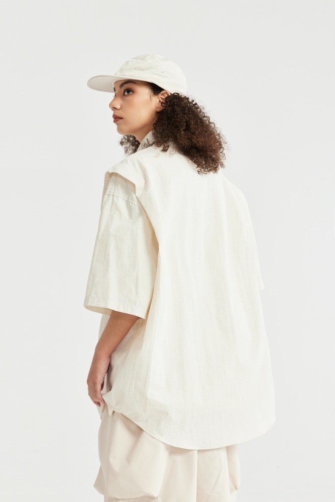 Men Women Fake Two Pieces Shirt Short Sleeved Shirt Tops Sweatshirt Unisex Tee Casual Shirt