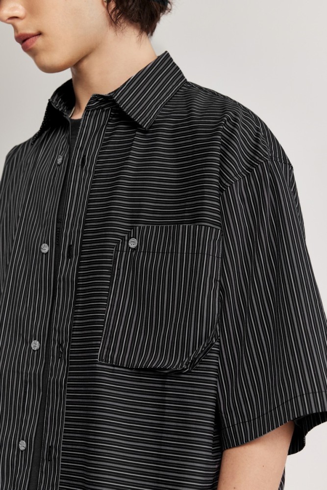 Men Women Stripe Shirt Short Sleeved Shirt Tops Sweatshirt Unisex Tee Casual Shirt