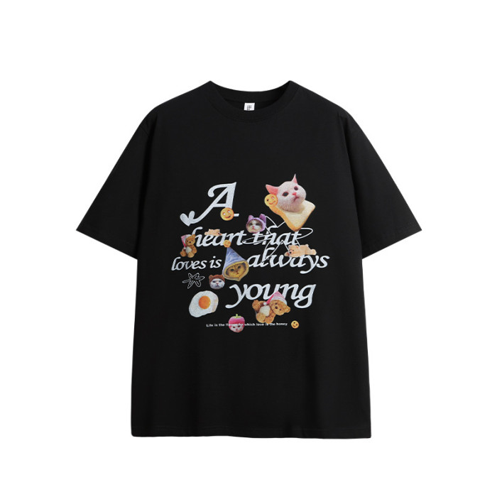 Men Women T-shirt Short Sleeve Pullover Tops Sweatshirt Unisex Tee Casual T-shirt