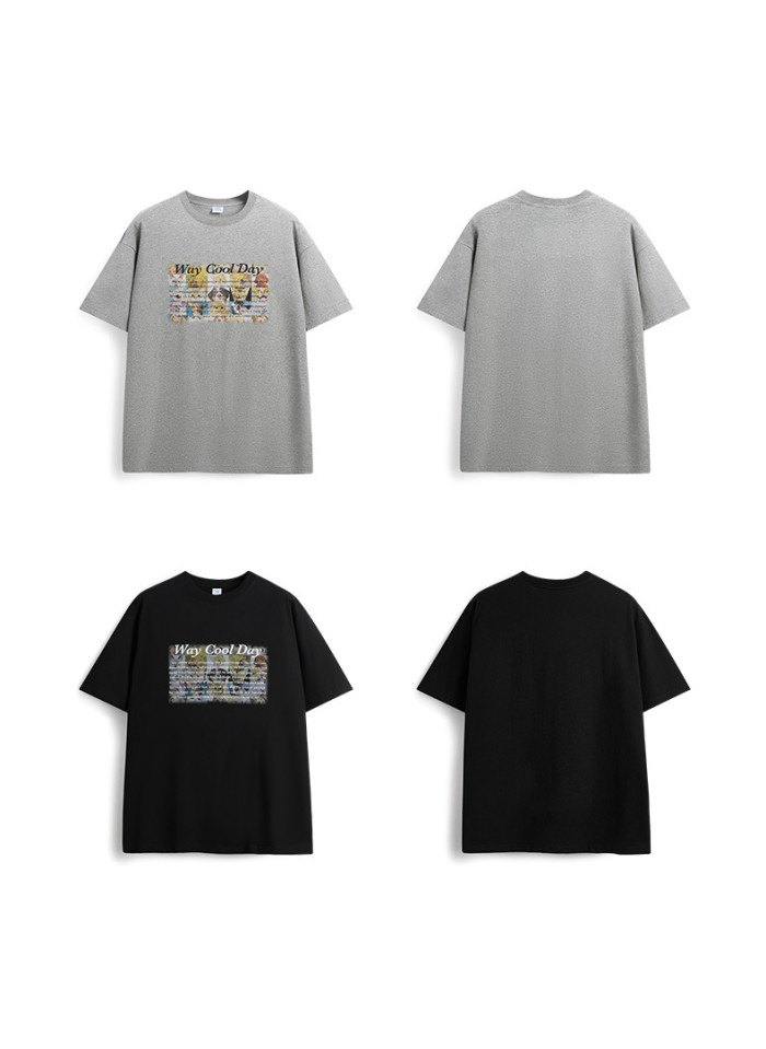 Men Women T-shirt Short Sleeve Pullover Tops Sweatshirt Unisex Tee Casual T-shirt