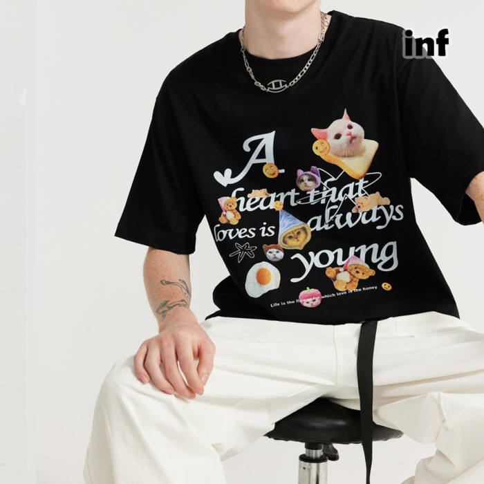 Men Women T-shirt Short Sleeve Pullover Tops Sweatshirt Unisex Tee Casual T-shirt