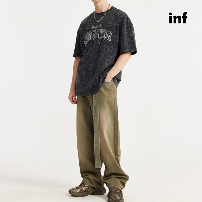 Men Women Washed T-shirt Short Sleeve Pullover Tops Sweatshirt Unisex Tee Casual T-shirt