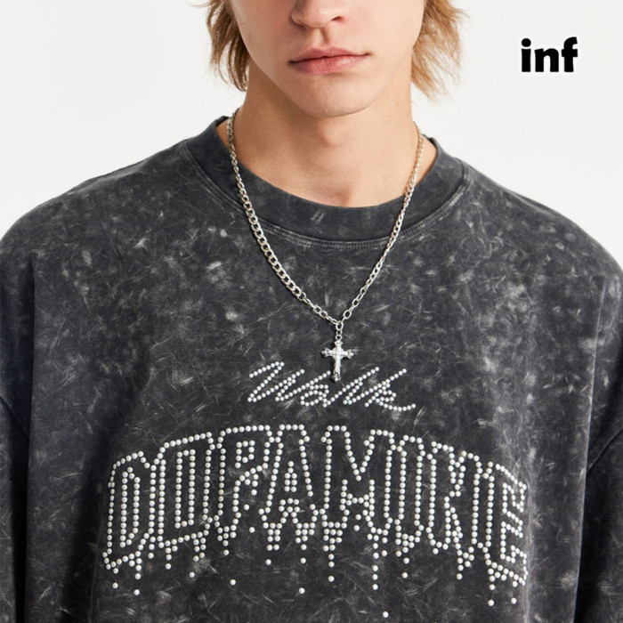 Men Women Washed T-shirt Short Sleeve Pullover Tops Sweatshirt Unisex Tee Casual T-shirt