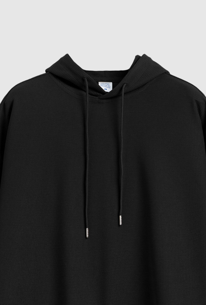 Men Women Waffle Hood Short Sleeve T-shirt Pullover Tops Sweatshirt Unisex Tee Casual T-shirt