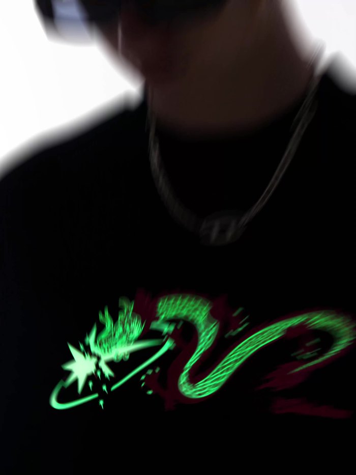 Men Women Night Glow Printing T-shirt Short Sleeve Pullover Tops Sweatshirt Unisex Tee Casual T-shirt