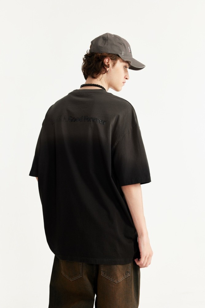 Men Women Printing Gradient T-shirt Short Sleeve Pullover Tops Sweatshirt Unisex Tee Casual T-shirt