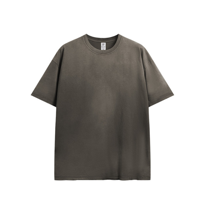 Men Women Washing Gradient T-shirt Short Sleeve Pullover Tops Sweatshirt Unisex Tee Casual T-shirt