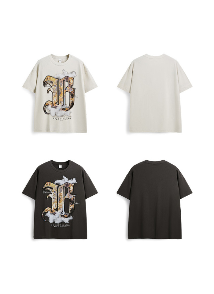 Men Women T-shirt Short Sleeve Pullover Tops Sweatshirt Unisex Tee Casual T-shirt