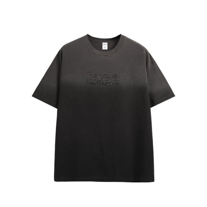 Men Women Printing Gradient T-shirt Short Sleeve Pullover Tops Sweatshirt Unisex Tee Casual T-shirt