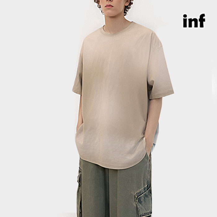 Men Women Washing Gradient T-shirt Short Sleeve Pullover Tops Sweatshirt Unisex Tee Casual T-shirt