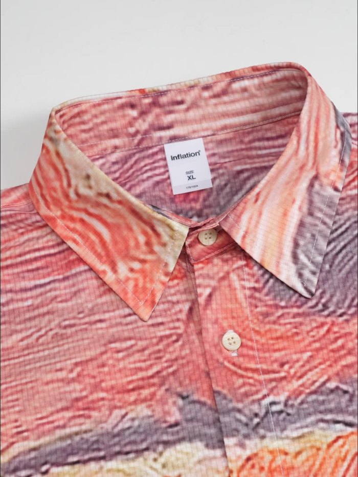 Men Women Seersucker Shirt Short Sleeved Shirt Tops Sweatshirt Unisex Tee Casual Shirt