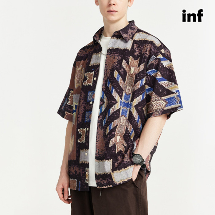 Men Women Seersucker Shirt Short Sleeved Shirt Tops Sweatshirt Unisex Tee Casual Shirt