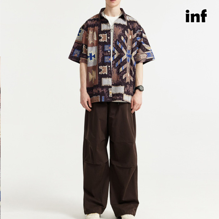 Men Women Seersucker Shirt Short Sleeved Shirt Tops Sweatshirt Unisex Tee Casual Shirt