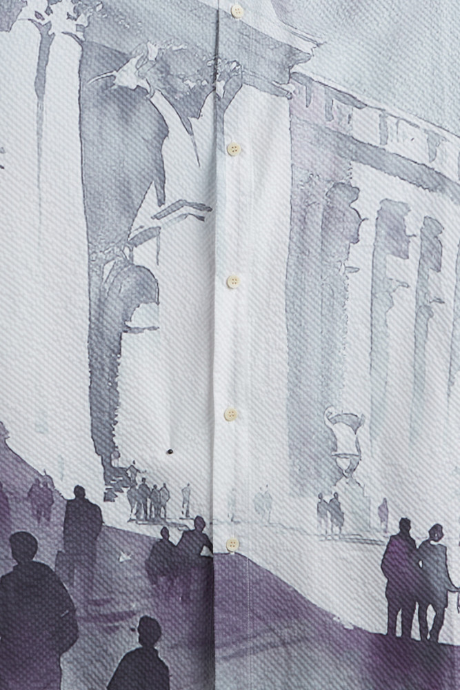 Men Women Seersucker Shirt Short Sleeved Shirt Tops Sweatshirt Unisex Tee Casual Shirt