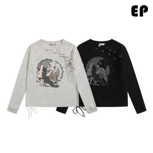 Women Knitted Sweater Pullover Pullover Cardigan Ripped Top